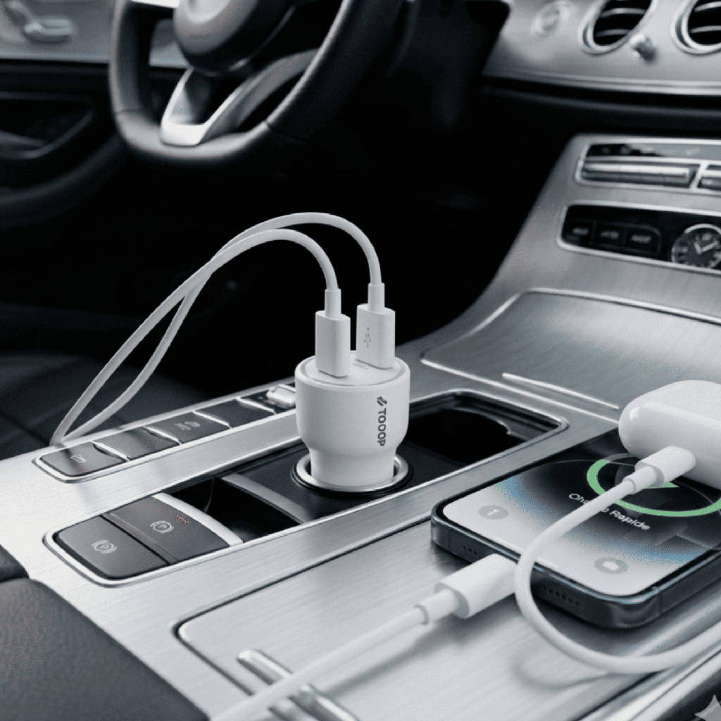 Chargeur rapide voiture 30W A+C blanc