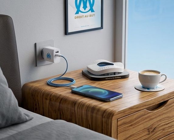Chargeur 12W avec 2 USB A (Olympique de Marseille)