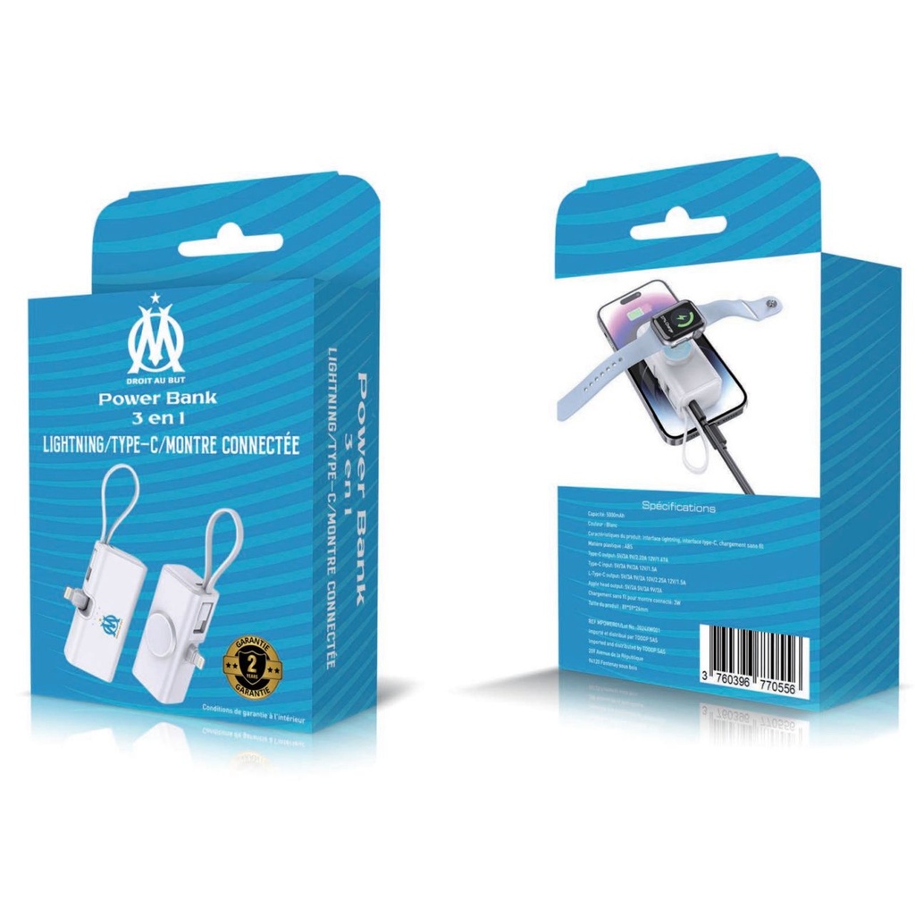 Power Bank 5000mAh Olympique de Marseille