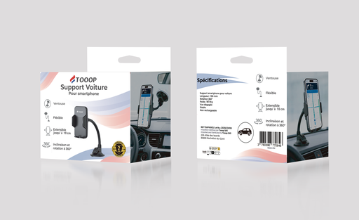 [TSUPVOI03] Support Téléphone Voiture -  Ventouse