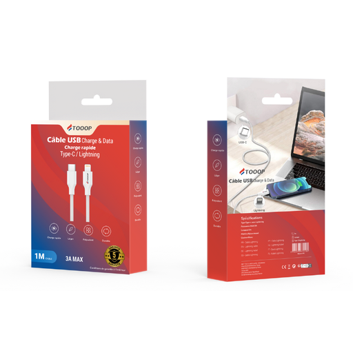 [TCACTLNW1] Câble Type-C vers Lightning Nylon 1 Mètre
